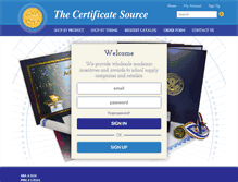 Tablet Screenshot of certificatesource.com